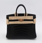 Birkin 25 Retourne Matte Alligator Black GHW