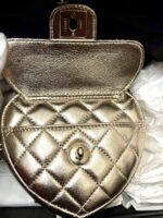 Heart Crossbody Bag Small Model Gold - Image 3
