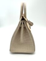 Birkin 25 Retourne Matte Alligator Beton PHW - Image 4