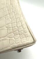 Birkin 25 Retourne Matte Alligator Beton PHW - Image 9