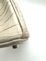 Birkin 25 Retourne Matte Alligator Beton PHW - Image 10