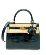 Kelly 25 Sellier Shiny Alligator Vert Cypress GHW