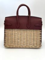 Picnic Birkin 25 Swift Rouge H & Osier Wicker Limited Edition PHW - Image 2