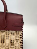 Picnic Birkin 25 Swift Rouge H & Osier Wicker Limited Edition PHW - Image 8
