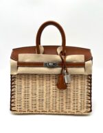 Picnic Birkin 25 Swift Barenia Fauve & Osier Wicker Limited Edition PHW