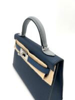 Kelly 20 Epsom Sellier Bleu Abyss / Bleu Tie / Gris Patine PHW - Image 5