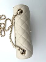 Caviar Quilted Mini Rectangular Flap Bag Beige - Image 5