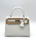 Kelly 25 Epsom Sellier New White PHW - Image 2