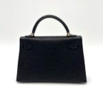 Kelly 20 Sellier Ostrich Black Permabrass - Image 2