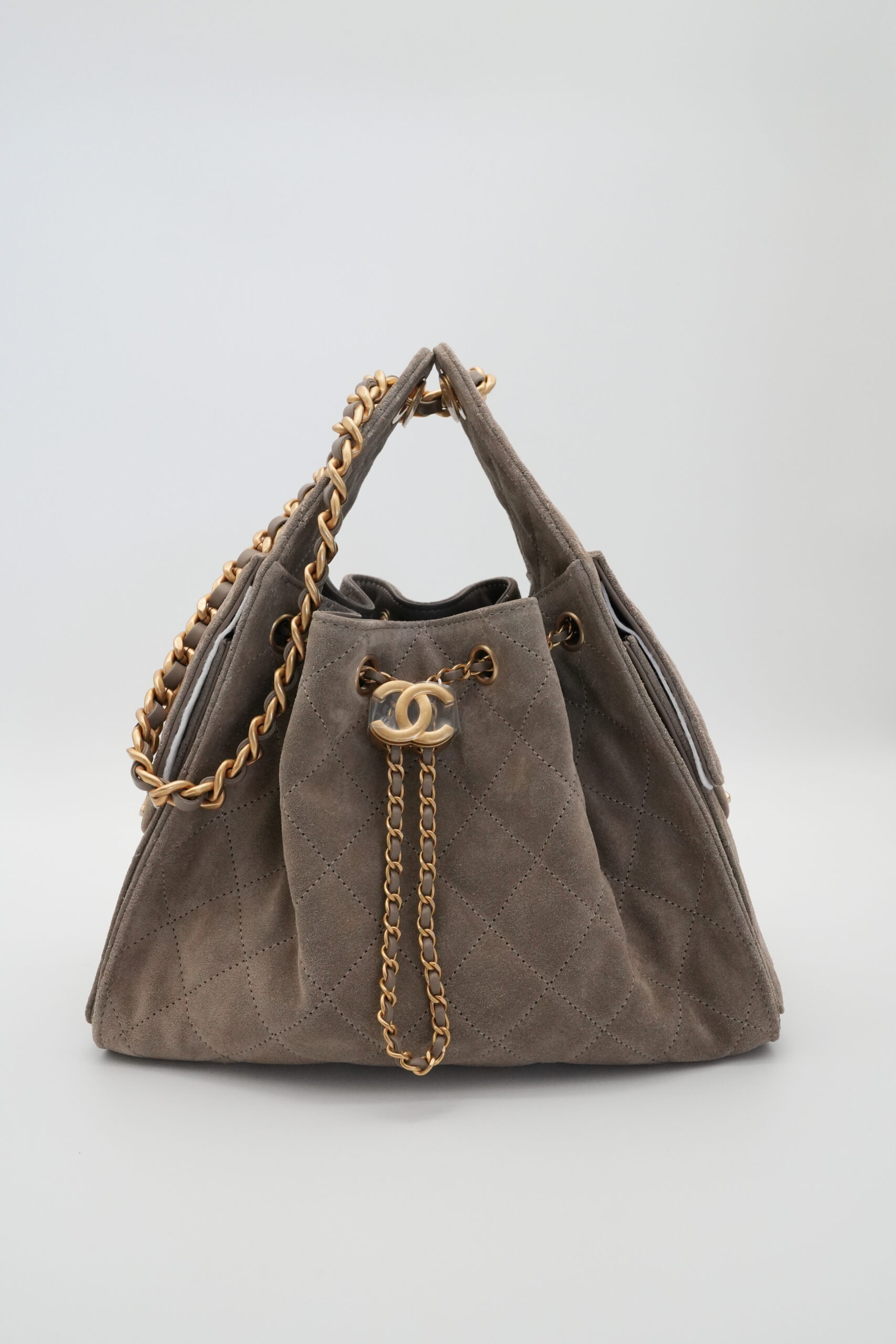 HB00101_01 Small 25 Handbag Suede Dark Grey - Image 1