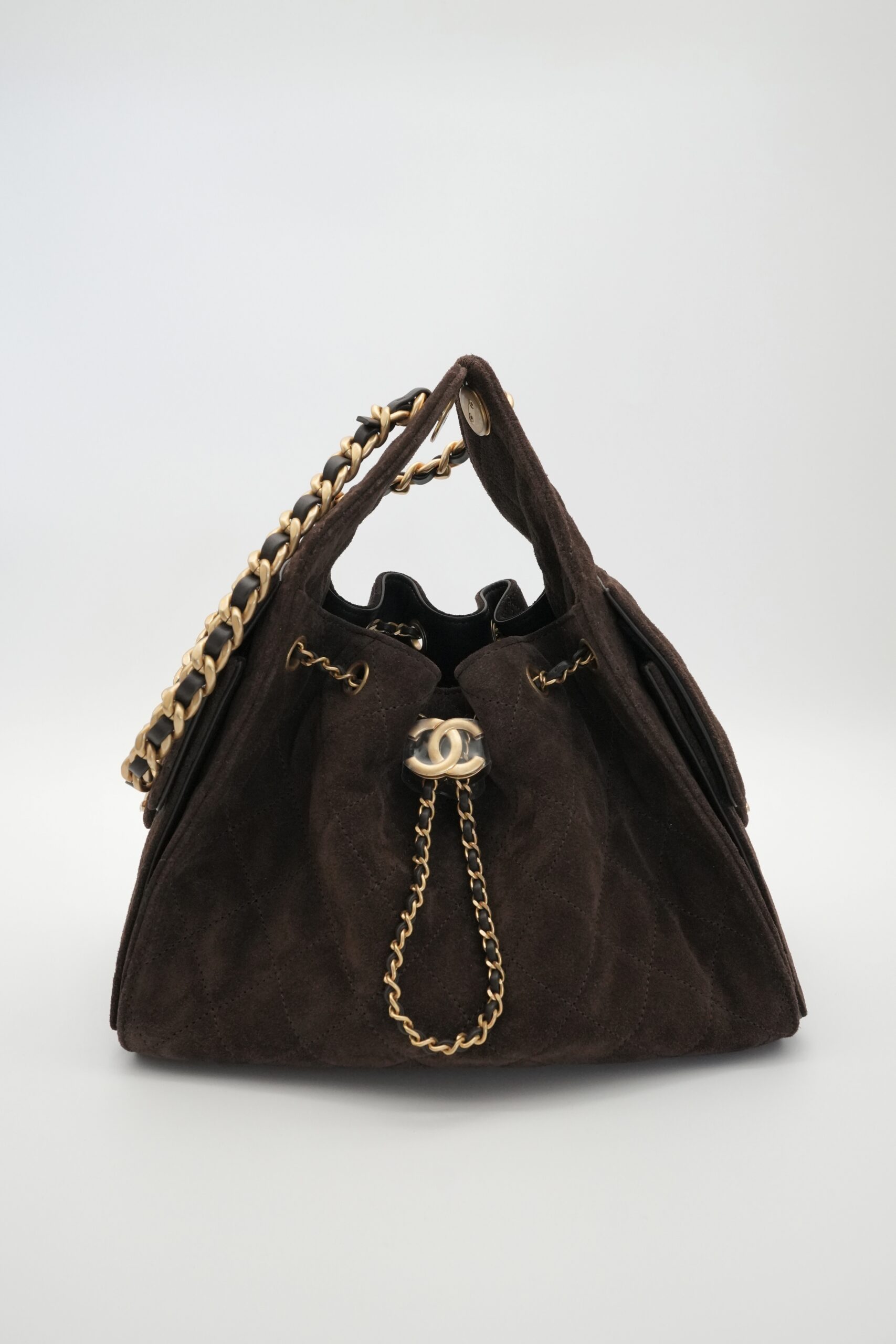 HB00102_01 Small 25 Handbag Suede Dark Brown - Image 1
