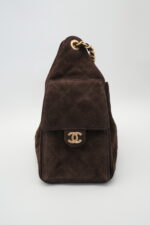 Small 25 Handbag Suede Dark Brown - Image 4