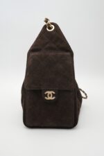 Small 25 Handbag Suede Dark Brown - Image 3