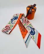 Guepards Bandana Twilly Creme/Orange/Vert