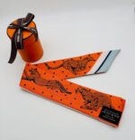 Guepards Bandana Twilly Creme/Orange/Vert - Image 2