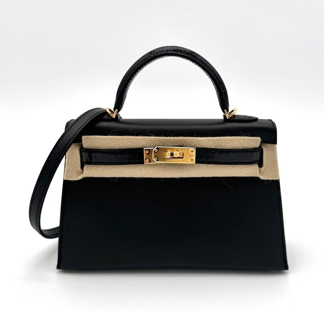 IMG_4366 Kelly 20 Epsom Sellier Shiny Alligator Touch Black GHW - Image 1