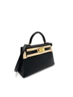 Kelly 20 Epsom Sellier Shiny Alligator Touch Black GHW - Image 5