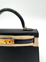 Kelly 20 Epsom Sellier Shiny Alligator Touch Black GHW - Image 2
