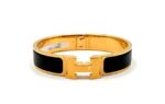 Clic H Bracelet Yellow Gold, Black Enamel - Image 2