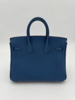 Birkin 25 Togo Bleu Tie PHW - Image 5