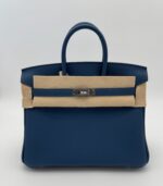 Birkin 25 Togo Bleu Tie PHW