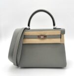 Kelly 25 Retourne Togo Bleu Glacier PHW