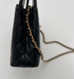 Nano Kelly Shopping Bag Shiny Aged Calfskin Black - Image 3