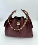 Small 25 Handbag Grained Calfskin Burgundy
