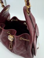Small 25 Handbag Grained Calfskin Burgundy - Image 2