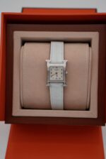 Heure H Watch 25MM Diamond-Set Steel Alligator Bleu Brume - Image 2
