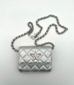 Quilted Metallic Goatskin Belt Bag SHW