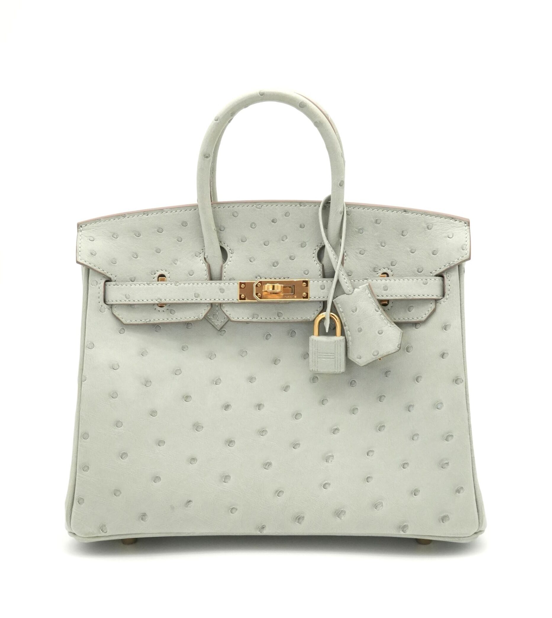HB00115_01 Birkin 25 Retourne Ostrich Gris Perle GHW - Image 1