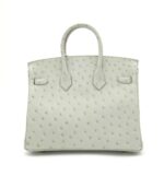 Birkin 25 Retourne Ostrich Gris Perle GHW - Image 2