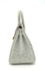 Birkin 25 Retourne Ostrich Gris Perle GHW - Image 5