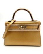 Kelly 20 Metallic Chevre Chamkilight Sellier Dore Permabrass