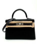 Kelly 20 Epsom Sellier Special Order HSS Black with White Stitching PHW