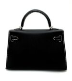 Kelly 20 Epsom Sellier Special Order HSS Black with White Stitching PHW - Image 2