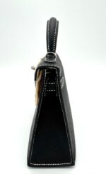 Kelly 20 Epsom Sellier Special Order HSS Black with White Stitching PHW - Image 3