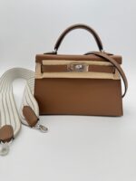 Kelly 20 Epsom Sellier Alezan Double Strap PHW