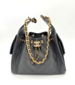 Small 25 Handbag Grained Calfskin Dark Grey