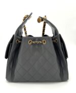 Small 25 Handbag Grained Calfskin Dark Grey - Image 2