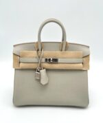 Birkin 25 Togo Gris Perle / Nata Verso PHW