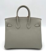 Birkin 25 Togo Gris Perle / Nata Verso PHW - Image 2