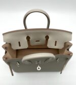 Birkin 25 Togo Gris Perle / Nata Verso PHW - Image 4