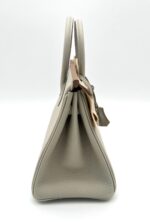 Birkin 25 Togo Gris Perle / Nata Verso PHW - Image 6