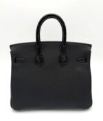 Birkin 25 Togo Black Matte Alligator Touch PHW - Image 3