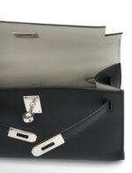 Kelly Pochette Special Order HSS Swift Black / Gris Perle PHW - Image 8