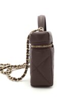 Caviar Quilted Slim Vanity Bag Dark Brown GHW - Image 3