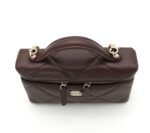 Caviar Quilted Slim Vanity Bag Dark Brown GHW - Image 6