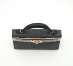 Kelly 20 Epsom Sellier Tricolor Vert Mangrove / Gris Patine / Black Permabrass - Image 3